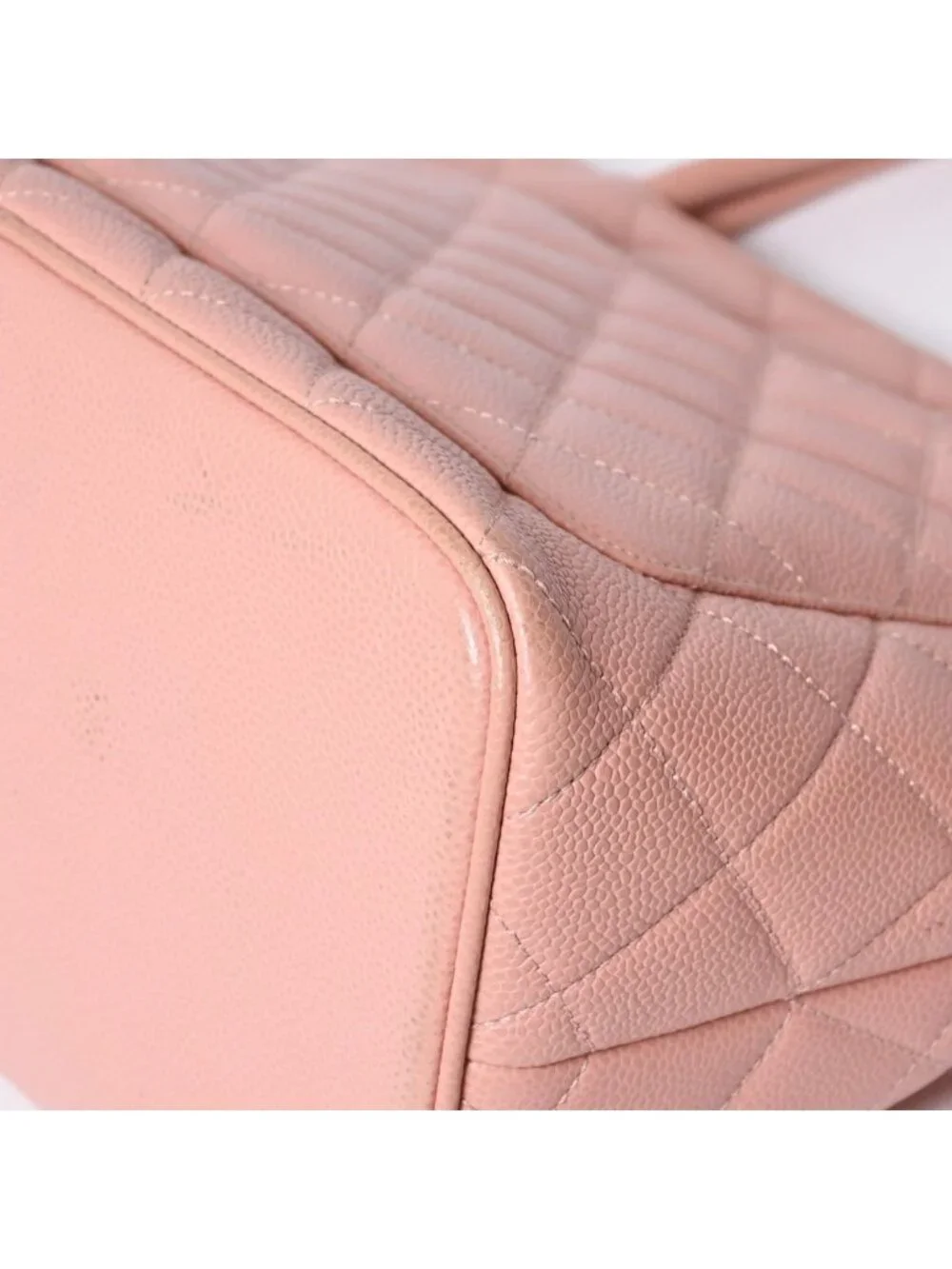 Chanel Reissue Tote Handbag CC Logo Caviar Leather Pink